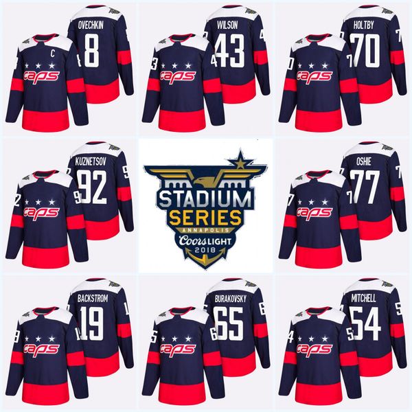 

2018 Stadium Series Washington Capitals Tom Wilson Alex Ovechkin T.J. Oshie Nicklas Backstrom Evgeny Kuznetsov Braden Holtby Hockey Jerseys