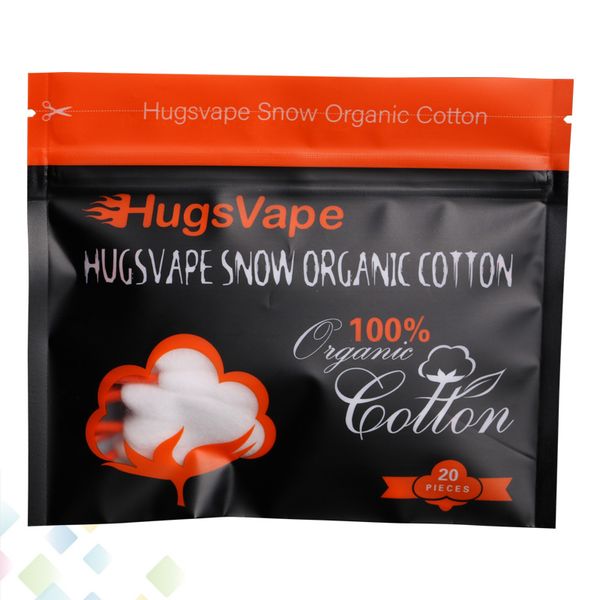 

Hugsvape Snow Organic Cotton Hardcover Shoelace Design Original Fit DIY RBA RTA RDA RDTA Atomizers 20pcs per package DHL Free