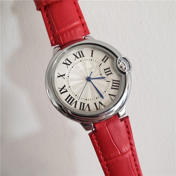 

Люксовый Бренд Женские Часы Красная Кожа Розовое Золото Женская Мода Кварцевые Ч