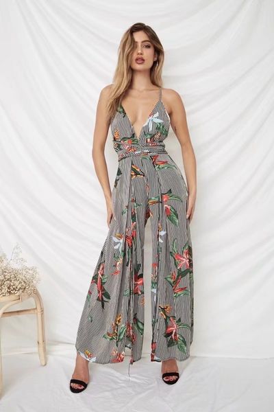 

2018 печатных слинг комбинезон повседневные брюки халат женщин слинг v-образным вырезом сексуальный комбинезон комбинезон спинки летние широ, Black;white