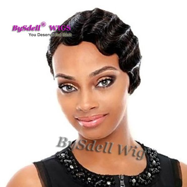 Fashion Short Black Color Hair Pixie Cut Party Wig Layered Cut