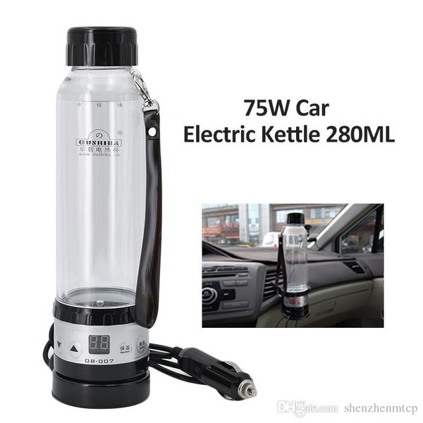 

New 12v 24v 75w car electric kettle 280ml auto heating cup travel heated cup water heater for coffee tea mug with temperature control