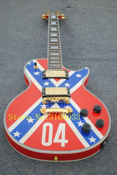 

custom shop zakk wylde rebel flag electric guitar black speed knobs gold hardware drop shipping