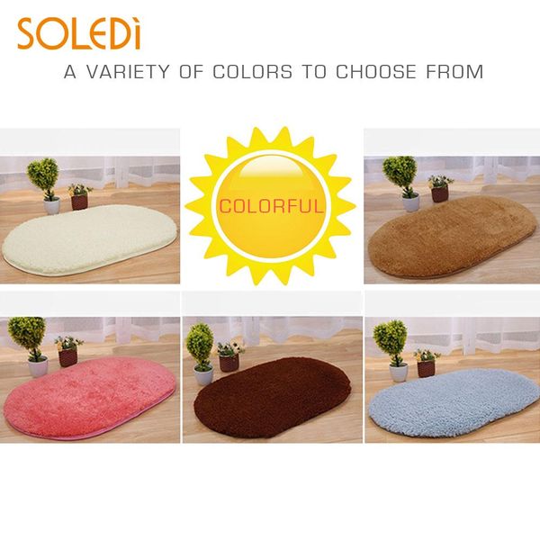 

anti-skid fluffy shaggy absorbent area rug bedroom bath floor door mat 5color