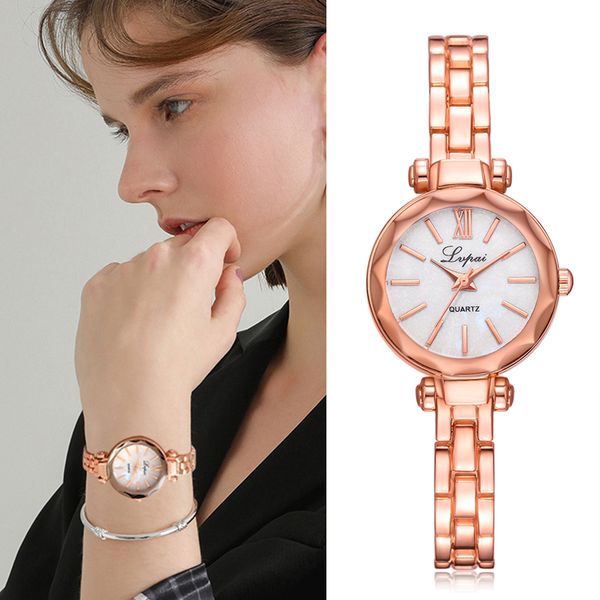 

lvpai brand bracelet watches for women luxury business quartz watch fashion ladies creative dress wrist clock dropshipping, Slivery;brown