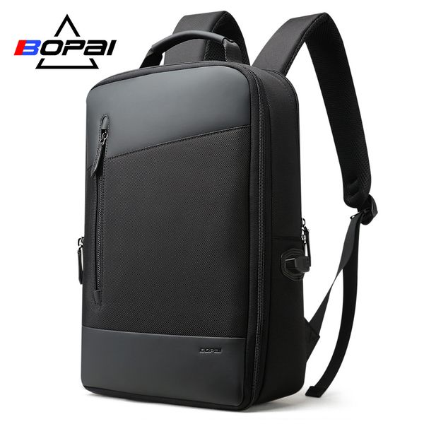 

bopai enlarge lapbackpacks usb charging 15.6inch multifunction men's backpack anti theft large capacity male travel bag