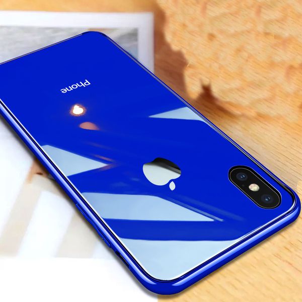 

Have Logo Phone Case For Apple Iphone XS Max Tempered Glass back Cover For Iphone Xs max Coque Silicon Frame For Iphone XR YAGOO
