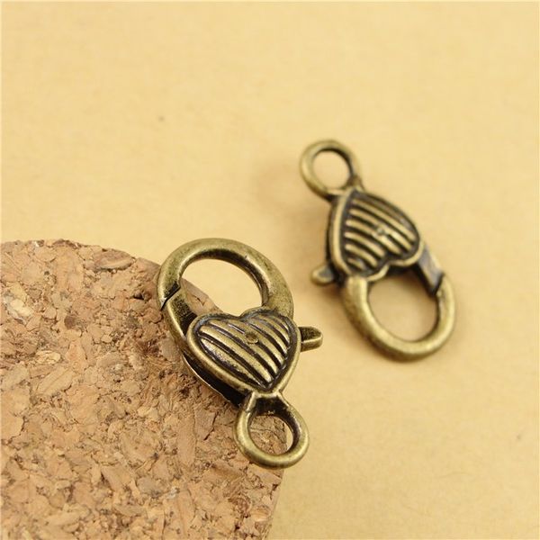 

120 pcs/ lot lobster clasps heart bronze tone 26mmx14mm (1"x4/8") good for diy craft ing