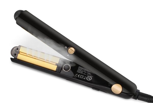 

Steam hair traightener curler flat iron profe ional ceramic team flat iron for hair traightening and curling with adju table t