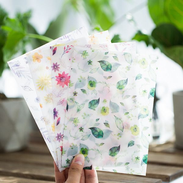 

12 pack/lot four seasons flowers translucent envelope message card letter stationary storage paper gift