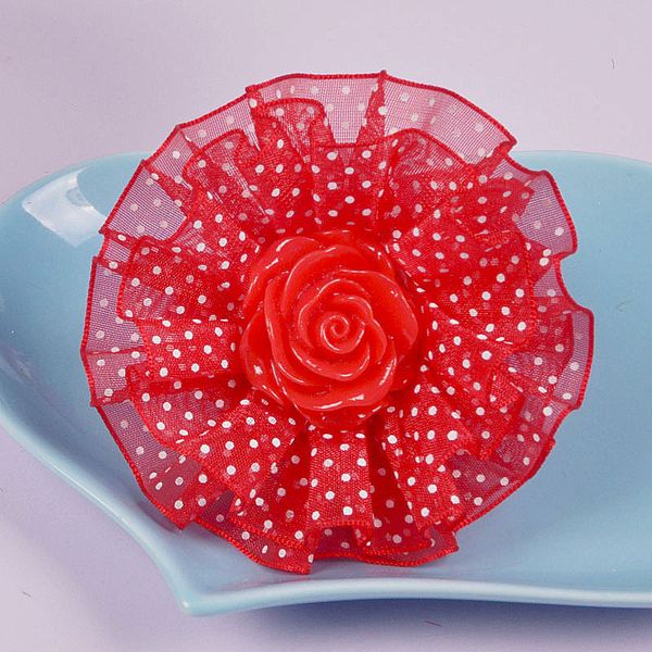 

2pcs 11 color hair lace bow rose flowers elastic bands rubber ruffle flower accessories headband gum for hair scrunchies tiara, Slivery;white
