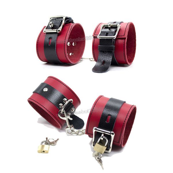

quality genuine restraints ankles leather hands #g94 fur legs cuffs wrist cow shackle mclqo