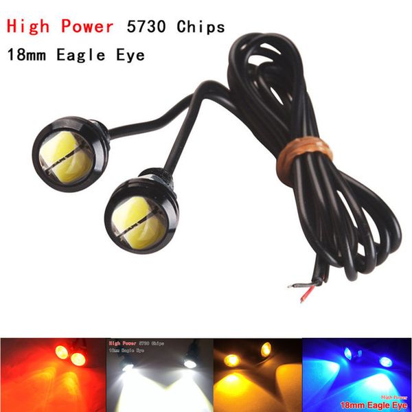 

10pcs led eagle eye white daytime running drl backup light fog auto 12v 18mm 9w white red blue amber yellow