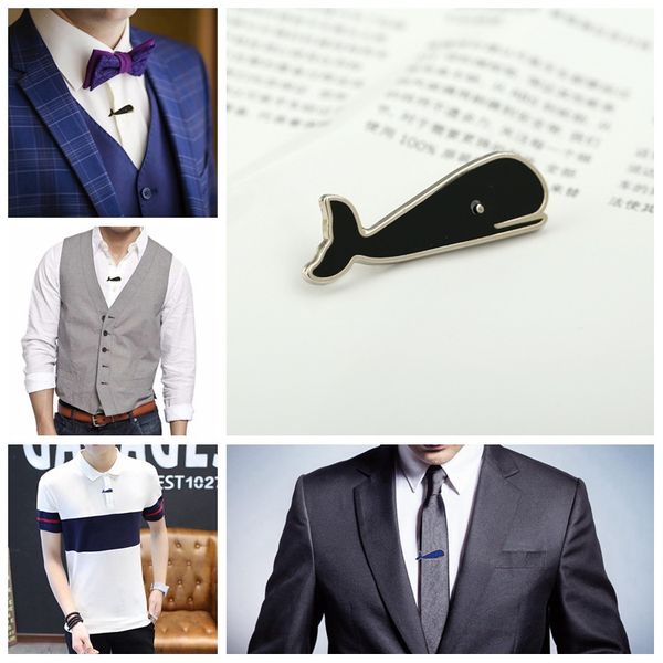 

i-remiel original business metal classic whale tie clip simple men's suit pocket clip necktie clips pin for mens gifts jewelry, Silver;golden