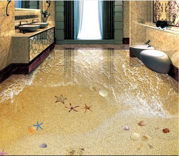 

decorative brick wall beautiful romantic beach beach ocean 3d floor vinyl flooring bathroom