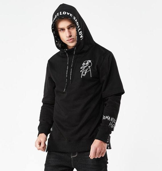 

18ss autumn winter hip hop streetwear hoodies brand designer sweatshirts men's fashion graffiti letter floral print hooded jacket yui, Black;brown