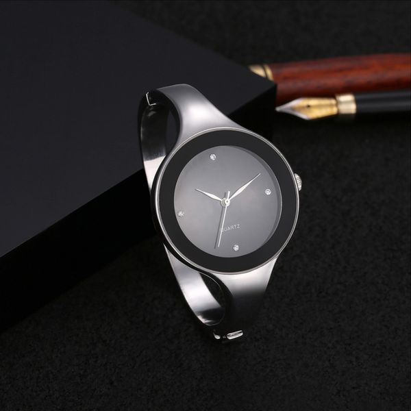 

luxury crystal wrist watch women bracelet watches ladies watch women's watches clock zegarek damski, Slivery;brown