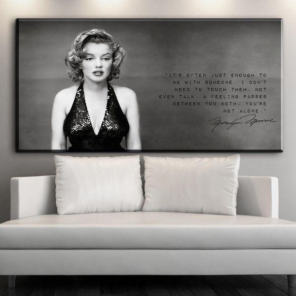 Black White Modern Canvas Art Beautiful Marilyn Monroe Canvas