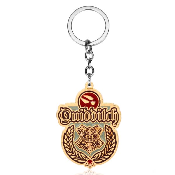 

hogwarts quidditch captain of gryffindor medal pendant badge keychain golden snitch keyring metal key chain harry jewelry, Silver