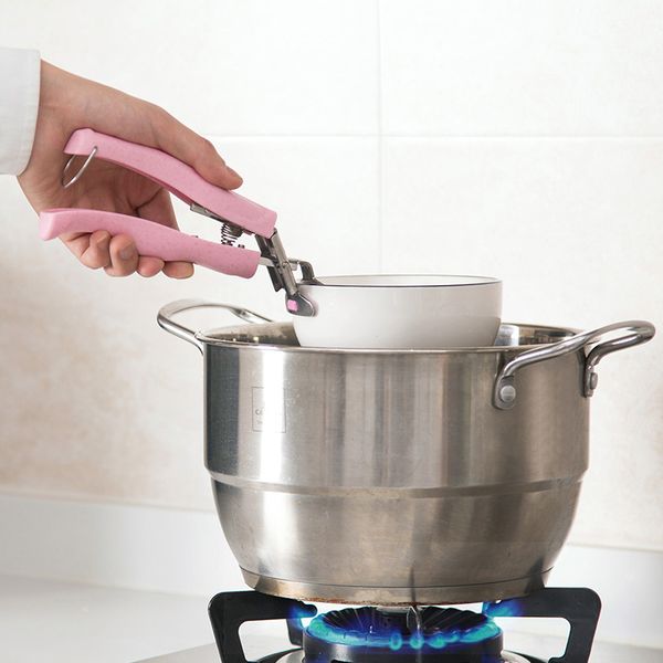 

stainless steel bowl clamp, household anti scald bowl holder, clip, kitchen dish clamp, slip proof disc extractor