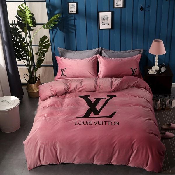 Pink Louis Vuitton Comforter Set | Supreme and Everybody