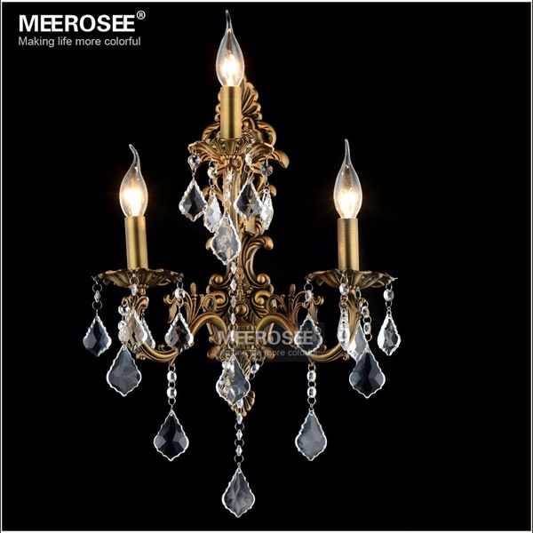 

100% guarantee crystal wall light brass color wall sconces lamp bronze wall brackets light for bedroom living room