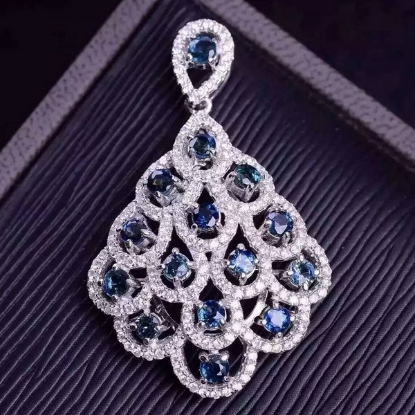 

fidelity natural 3mm sapphire pendants s925 sterling silver luxurious fine jewelry for women party natural blue gemstone