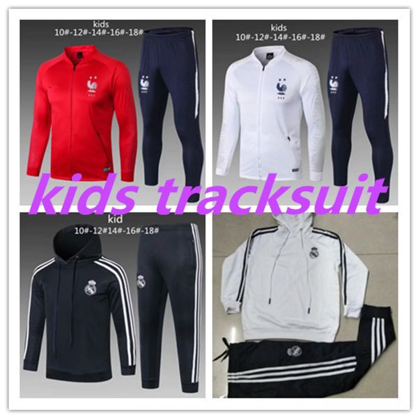 

18 19 french 2 tar kid zipper track uit training et griezmann pogba mbappe urvetement real madrid hoodie kid track uit