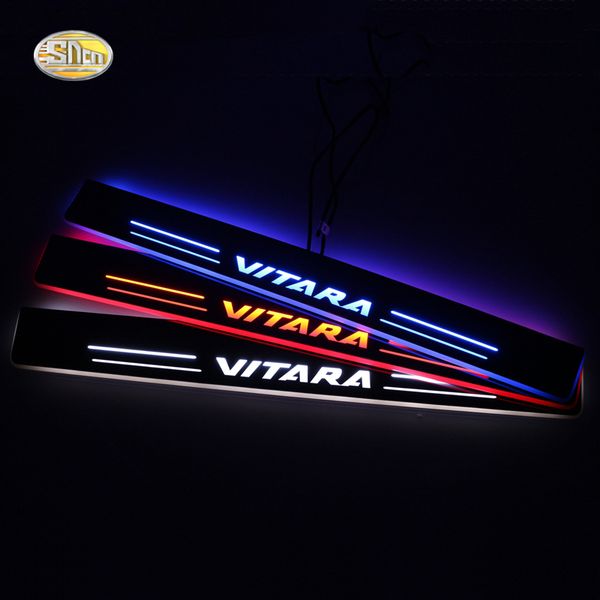 

sncn led moving light scuff pedal for grand vitara 2015 2016 car acrylic led door sill welcome pedal