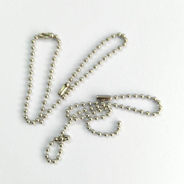 

size 2.4mm bead ball chain copper brass nickel plated with connector 2018 promotional 12cm most popular, Silver