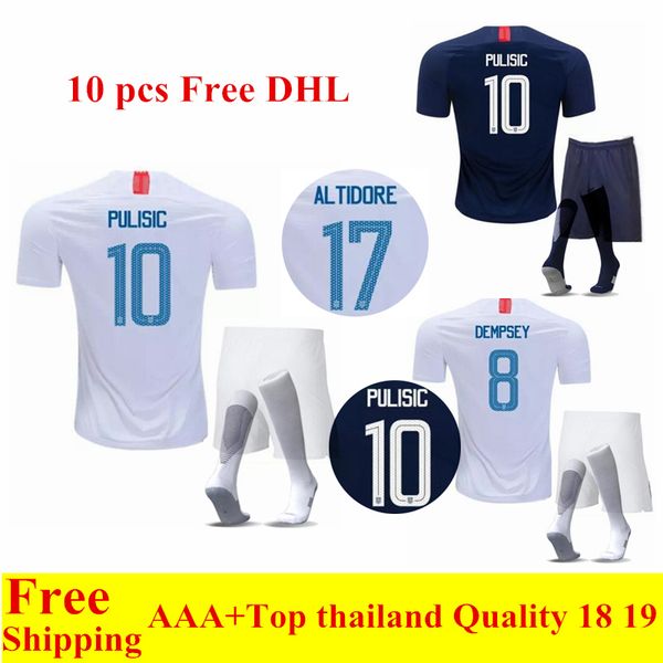 

2018 united tate world cup home away occer jer ey puli ic 10 demp ey bradley 18 19 u a men maillot de foot football kit xl