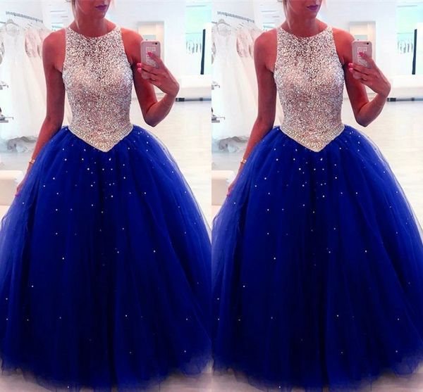 

silver beaded crystal quinceanera dresses 2019 jewel draped sequins backless prom dress 6th grade graduation dress ball gowns sweet 16, Blue;red