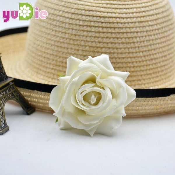 

decorative flowers 20pcs/lot 8cm artificial flowers silk roses heads wedding party floral wreath home accessories