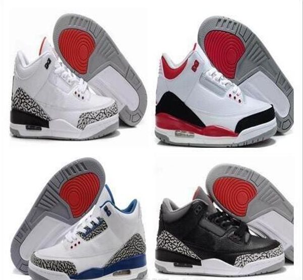

High Quality psg Mens Basketball Shoes 3 3s Men Women black cement JTH NRG Pure White International Flight Sports Shoes Sneakers With Box
