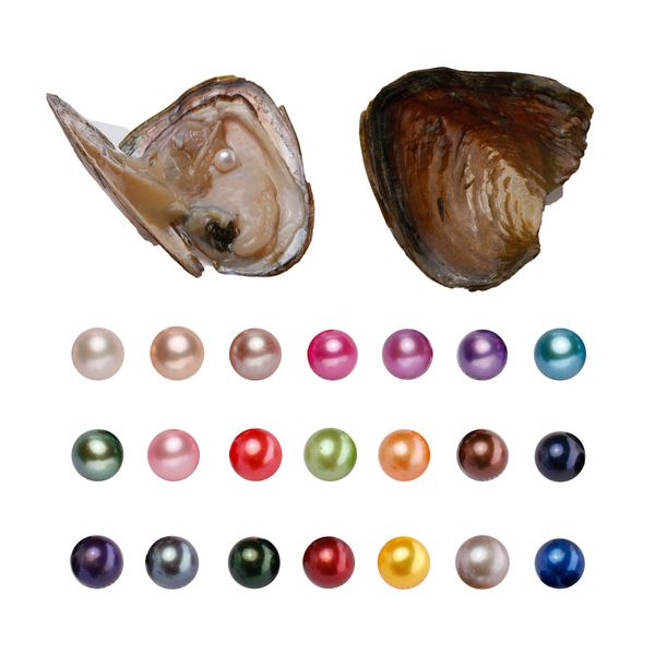 

Круглый Oyster Pearl 6-7мм 2018 новый 20 цвет смешивания большой пресной воды подарков DIY пр