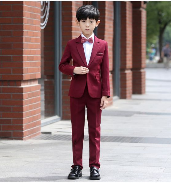 

new arrival dark red boys taping suit in stock baby boy tuxedos performance costumes flower kids wedding occassion suits for sale, Black