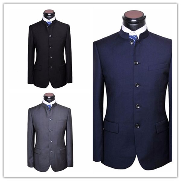 

custom made men chinese tunic suit jacket new arrival fashion formal blazer suits for men suit jacket, White;black