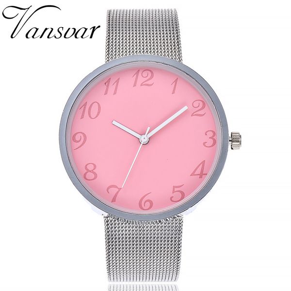 

vansvar casual quartz stainless steel band marble watch analog wrist watch quartz-watch female male splendid clock drop ship, Slivery;brown