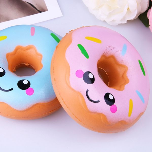 

cartoon smile face donut squeeze squishy slow rising phone strap diy decor scented charm bread cake kid toys