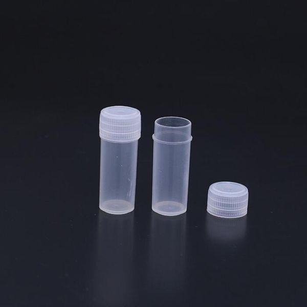 Flacone di plastica da 5 ml Contenitori vuoti Flacone di stoccaggio Fiale campione con coperchio per test Spedizione gratuita QW8884