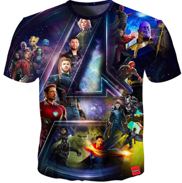 

2018 new summer 3d t shirts men print avengers infinite war ironman tees men t-shirt cool funny streetwear plus size u327, White;black