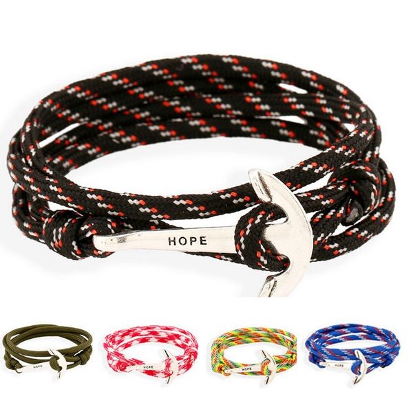 

Famous Brand Tom Hope 5 Color Handmade Thread Chains Bracelet Stainless Steel Gold Anchor Charms Bracelet 12PCS/lot
