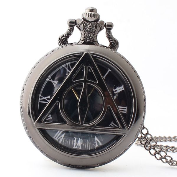 

hot sell new arrival death sacred flip cover hollow quartz pocket watch pendant chain man women gift watches wholesale, Slivery;golden