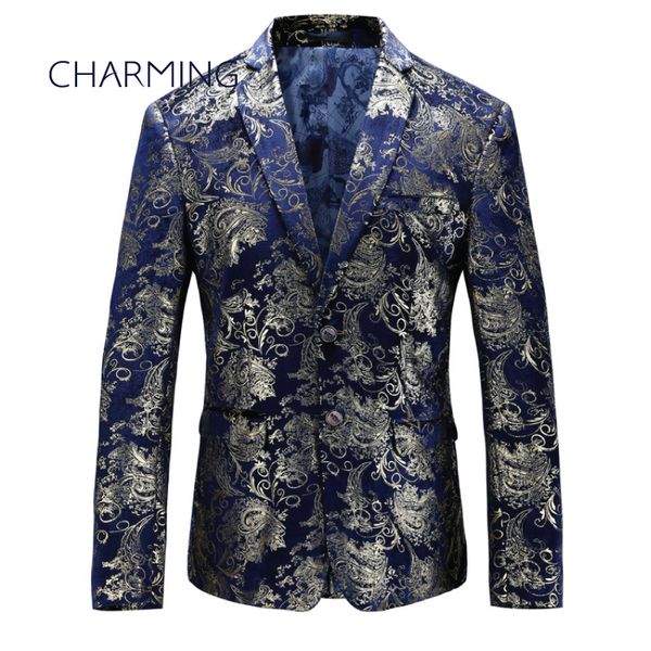 

blue suits for men high-quality jacquard fabric stamping pattern craftwork for singers mens suits mens tailored jackets, Black;gray