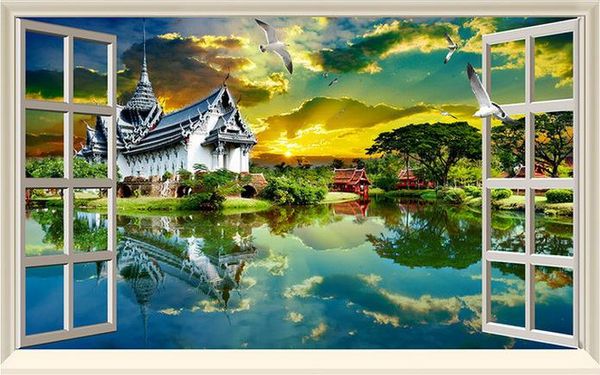 

wallpaper 3d mural for living room buddha light temple southeast asian style 3d stereo hd tv background wall wall mural wall paper paintin
