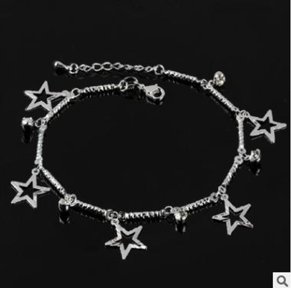 

women beaded silver plated anklet daisy flower/hemp rope/bell multiple style foot chain ankle bracelet barefoot sandals summer jewelry, Red;blue