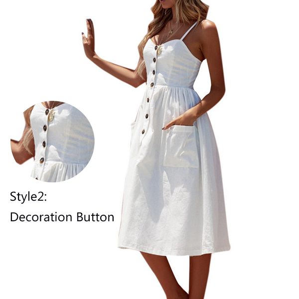 

women vintage off shoulder party dress casual half sleeve v-neck midi dresses 2018 summer new fashion button woman beach dress, White;black