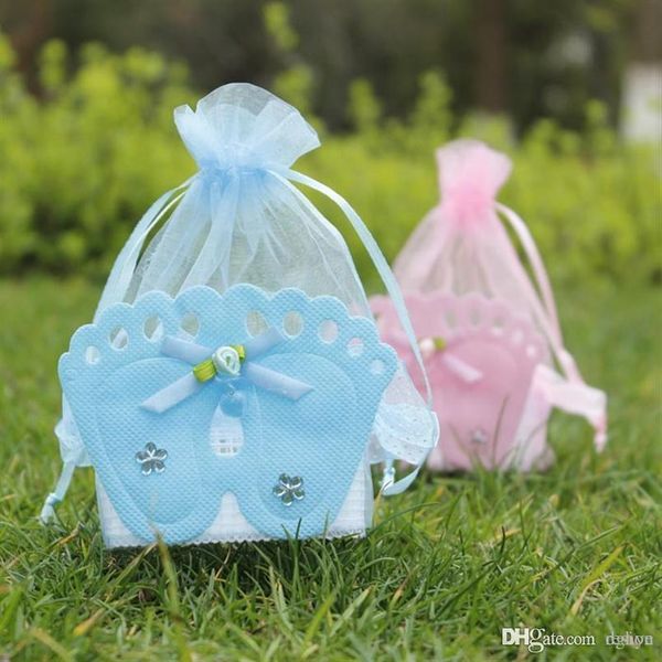 Wholesale Flat Bottom Basket Box And Pouch Top Baby Shower Favor