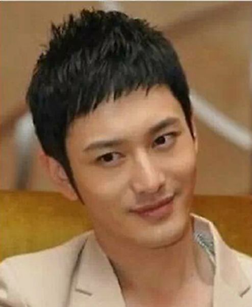 

fashion short synthetic wig black full hair male