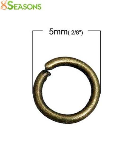 

8seasons 1200pcs bronze open jump ring 5mm dia. (b01782), Silver